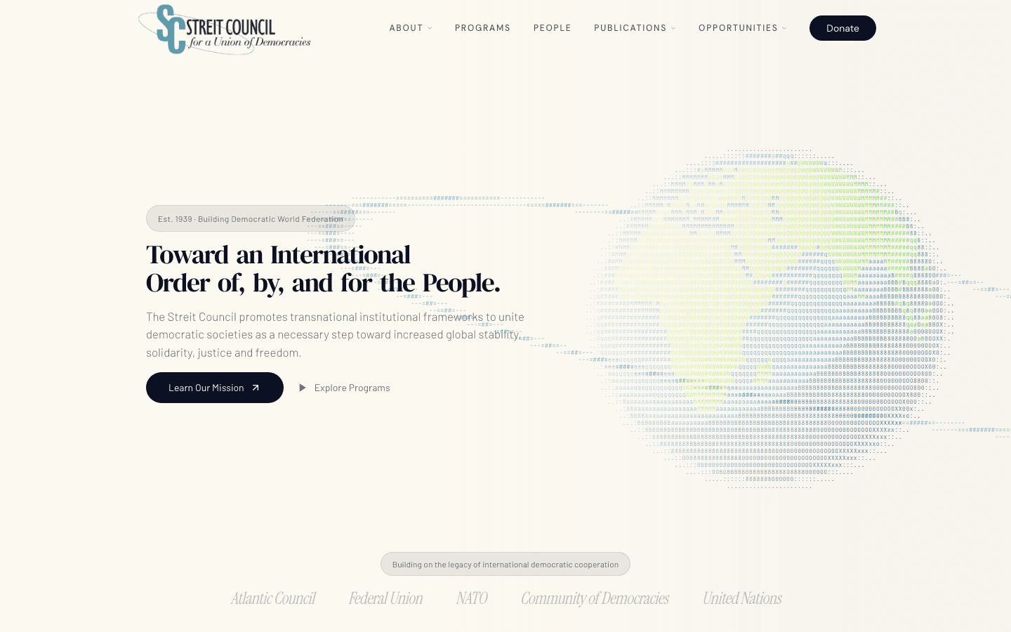 Screenshot of Streit Council , Nonprofit website designed and built by Webeum
